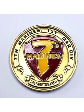 United States Marine Corps 7th Marines 1st Mar Div Challenge Coin Semper Fi USMC
